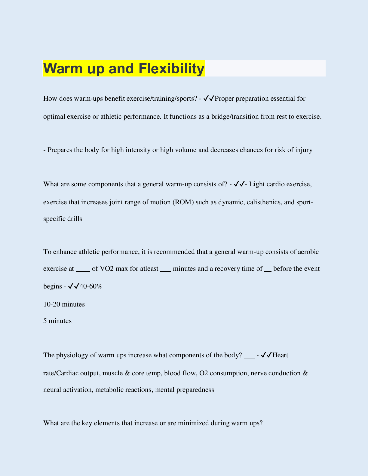 Preview image of Warm up and Flexibility document